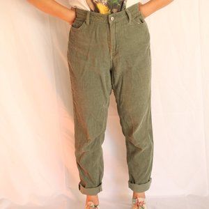 Green Corduroy Mom Pants